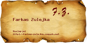 Farkas Zulejka névjegykártya
